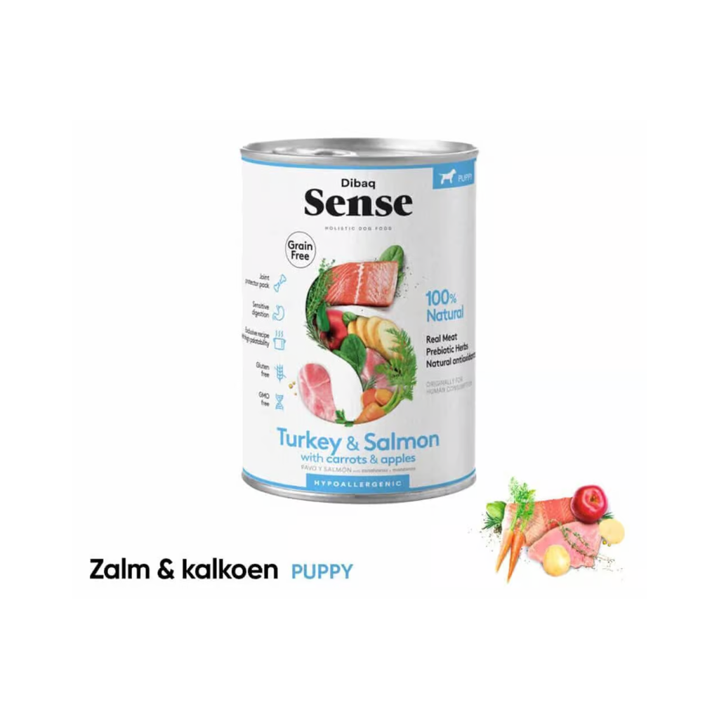 Dibaq Sense - Zalm & kalkoen (puppy) (blik)